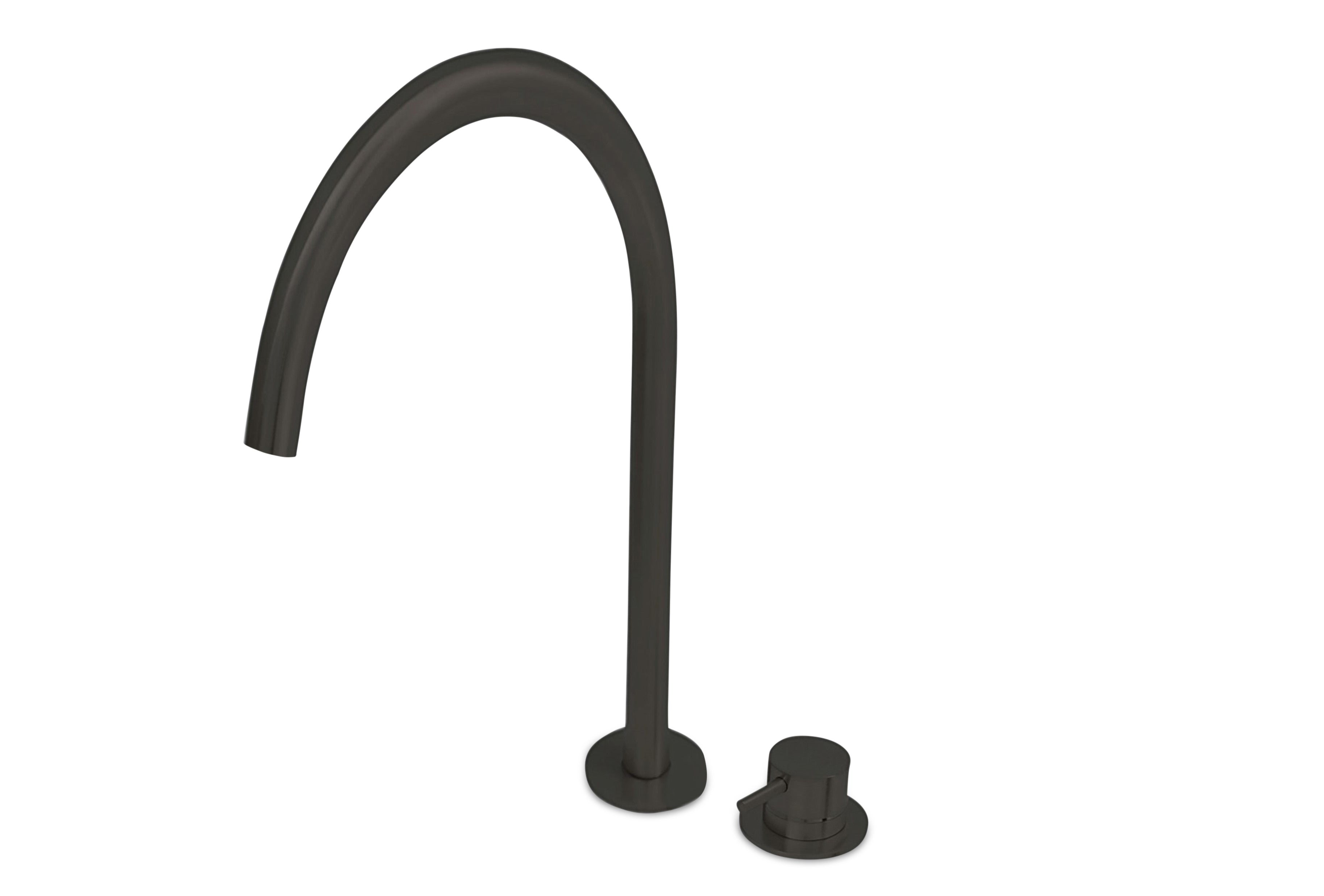 Lagoo - Garda - Wastafelmengkraan (2-gats) met draaibare uitloop (high) - Mat Zwart - G1232MB