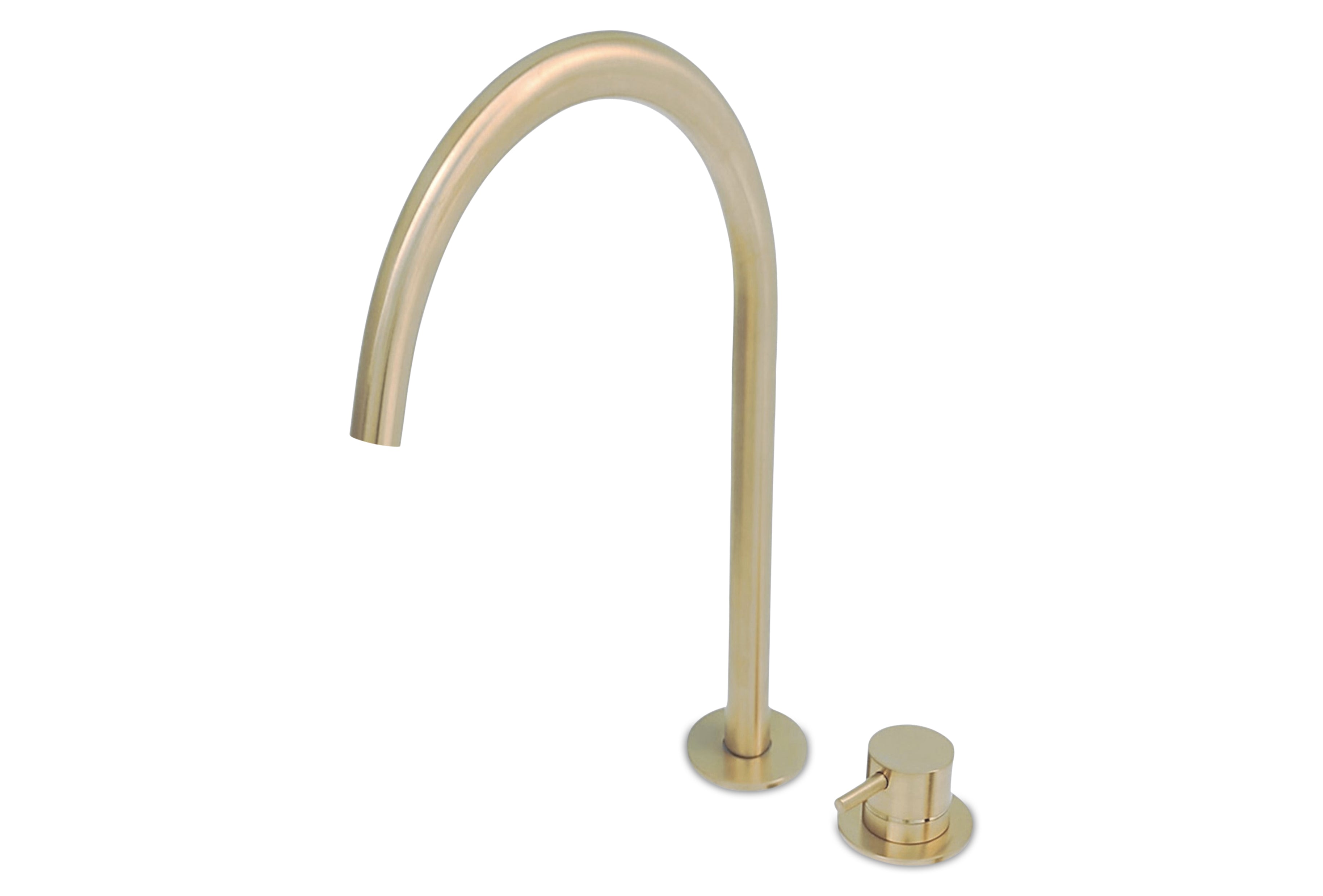 Lagoo - Garda - Wastafelmengkraan (2-gats) met draaibare uitloop (high) - Geborsteld Champagne PVD - G1232PG