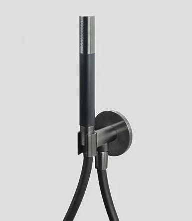 Lagoo - Garda - Handdouchehouder met handdouche (staaf) en doucheslang (150 cm) - Geborsteld Gun Metal PVD - G2140GM