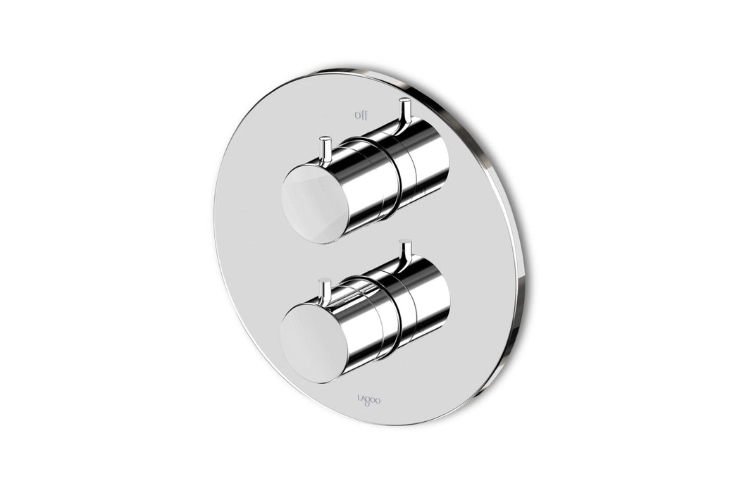 Lagoo - Garda - Inbouw thermostaat met 2-weg stop/omstel (afbouwdeel) - Chroom - G2231CH