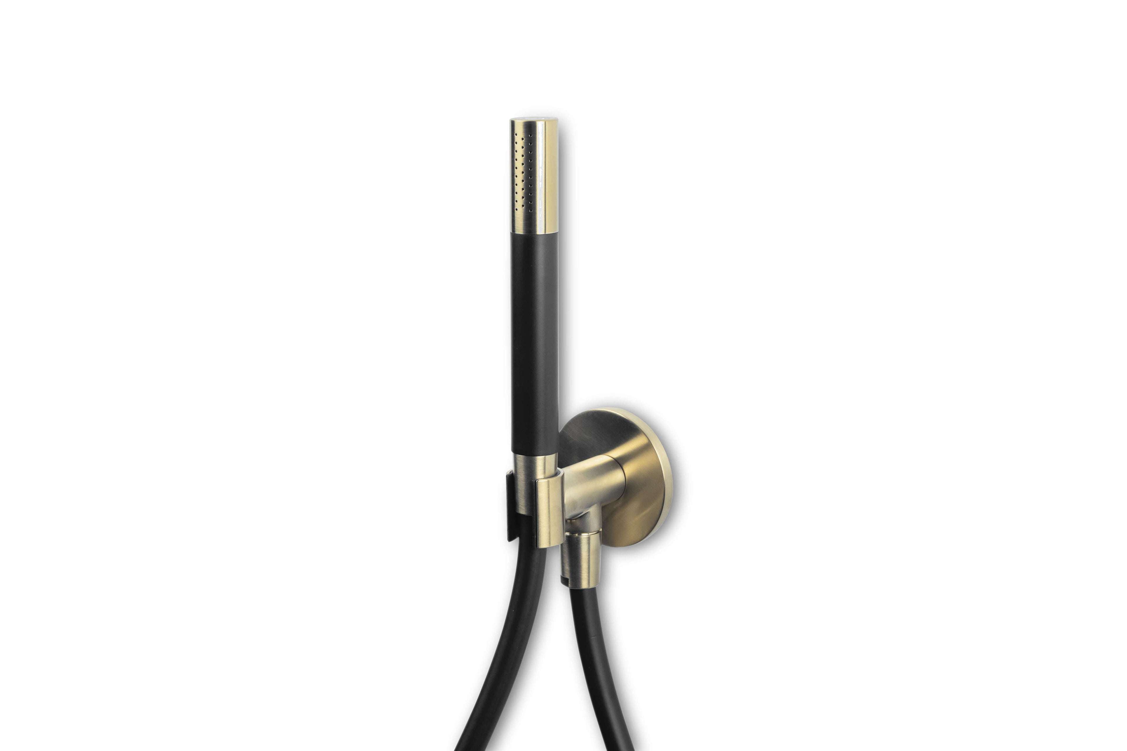 Lagoo - Garda - Handdouchehouder met wanduitlaat, handdouche (staaf) en doucheslang (150 cm) - Geborsteld Champagne PVD - G2240PG