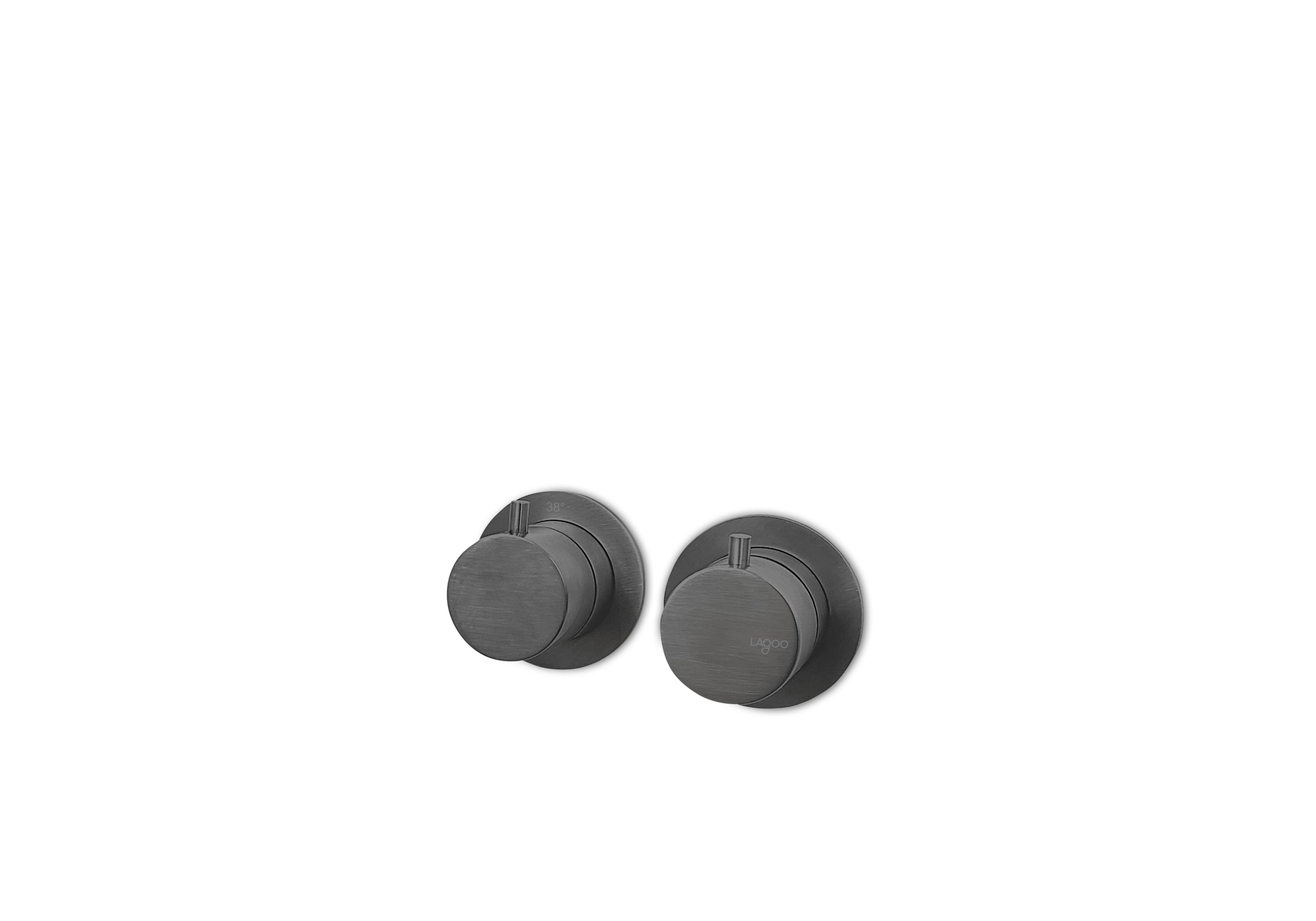 Lagoo - Garda - Inbouw douche thermostaat 'Tripple7' met 1 stopkraan (afbouwdeel) - Geborsteld Gun Metal PVD - G2267GM
