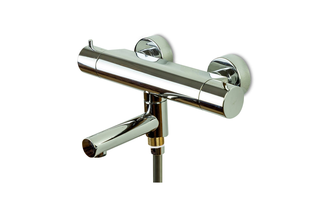 Lagoo - Garda - Thermostatische badmengkraan met uitloop en geintegreerd omstel - Chroom - G3101CH