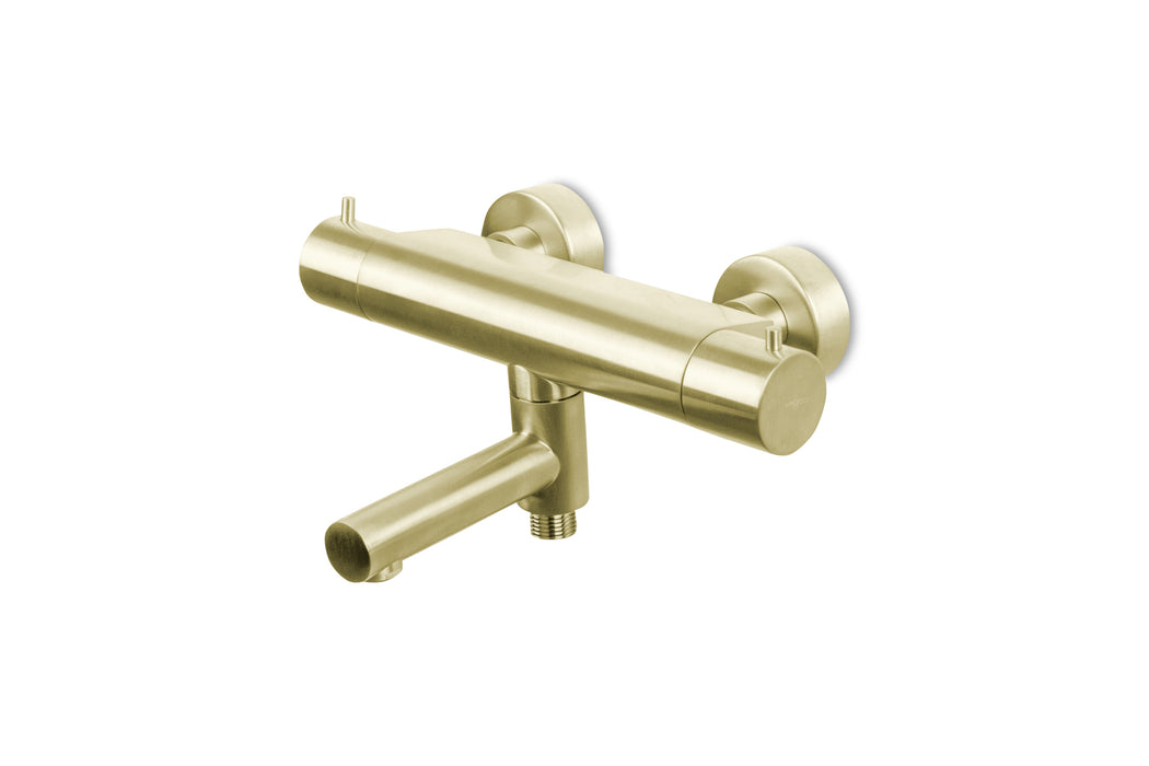 Lagoo - Garda - Thermostatische badmengkraan met uitloop en geintegreerd omstel - Geborsteld Champagne PVD - G3101PG