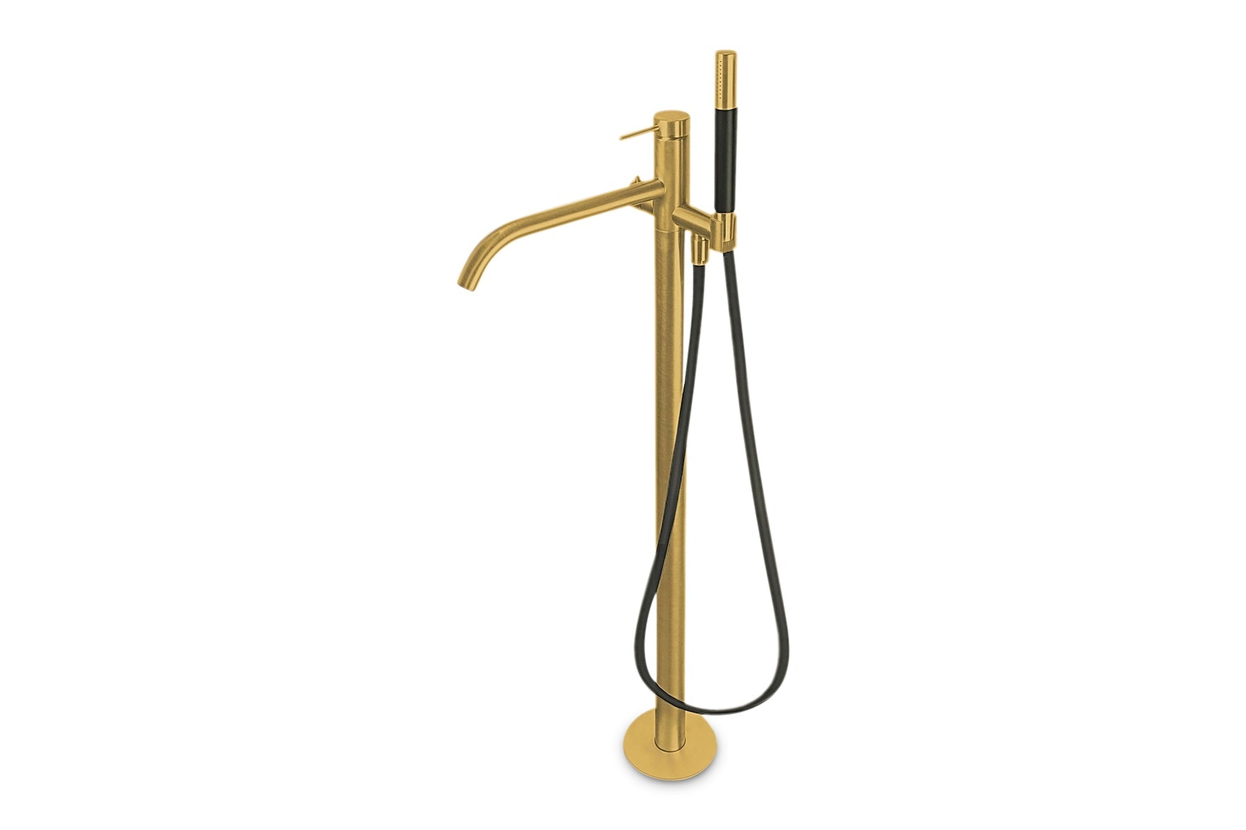 Lagoo - Garda - Vrijstaande badmengkraan (afbouwdeel) met onafhankelijke mixer, handdouche (staaf), doucheslang (150 cm)  - Geborsteld Messing PVD - G3204BB