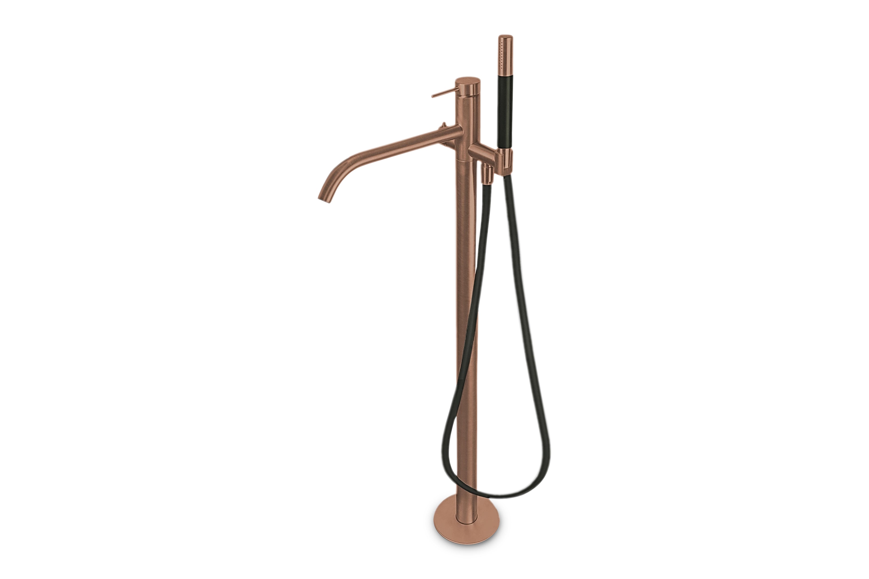 Lagoo - Garda - Vrijstaande badmengkraan (afbouwdeel) met onafhankelijke mixer, handdouche (staaf), doucheslang (150 cm)  - Geborsteld Koper PVD - G3204BK