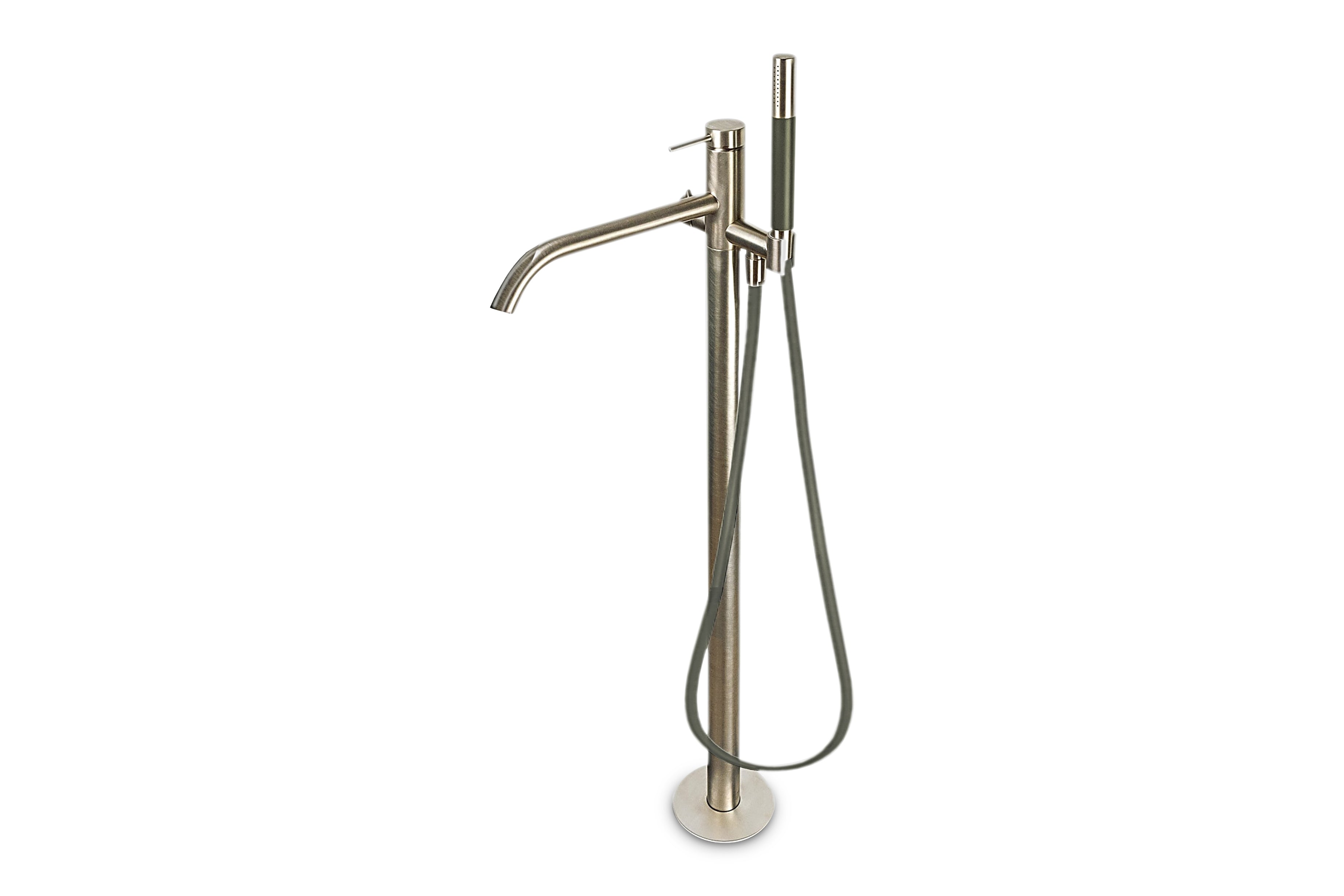 Lagoo - Garda - Vrijstaande badmengkraan (afbouwdeel) met onafhankelijke mixer, handdouche (staaf), doucheslang (150 cm)  - Geborsteld Nikkel - G3204BN