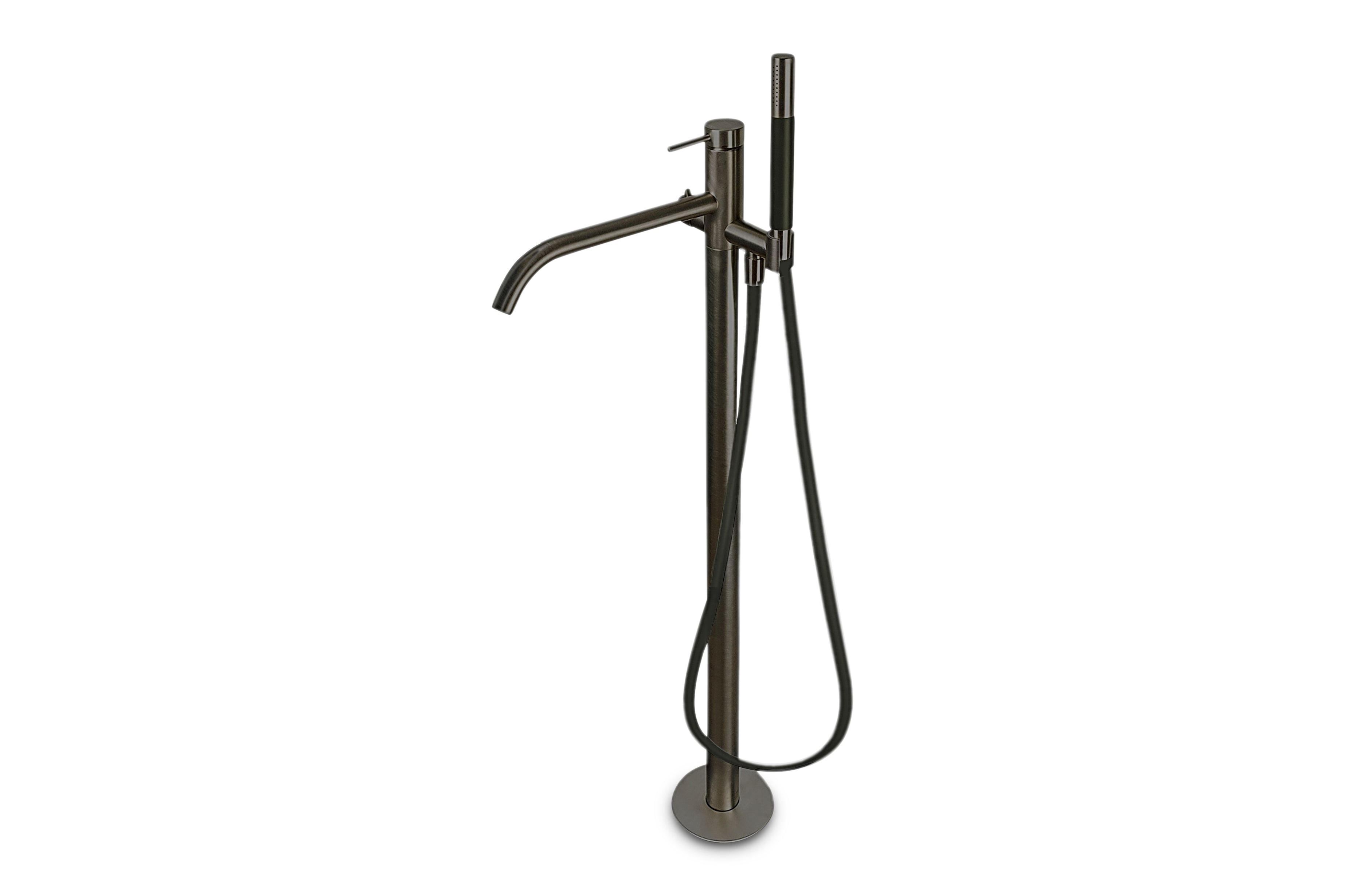 Lagoo - Garda - Vrijstaande badmengkraan (afbouwdeel) met onafhankelijke mixer, handdouche (staaf), doucheslang (150 cm)  - Geborsteld Gun Metal PVD - G3204GM
