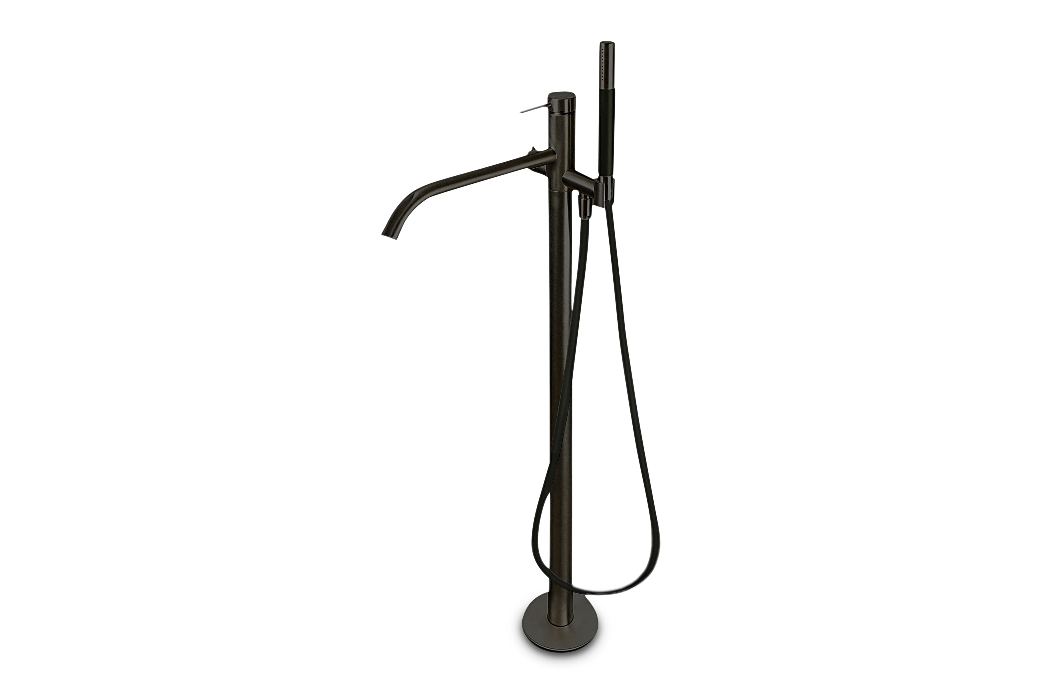 Lagoo - Garda - Vrijstaande badmengkraan (afbouwdeel) met onafhankelijke mixer, handdouche (staaf), doucheslang (150 cm) - Mat Zwart - G3204MB
