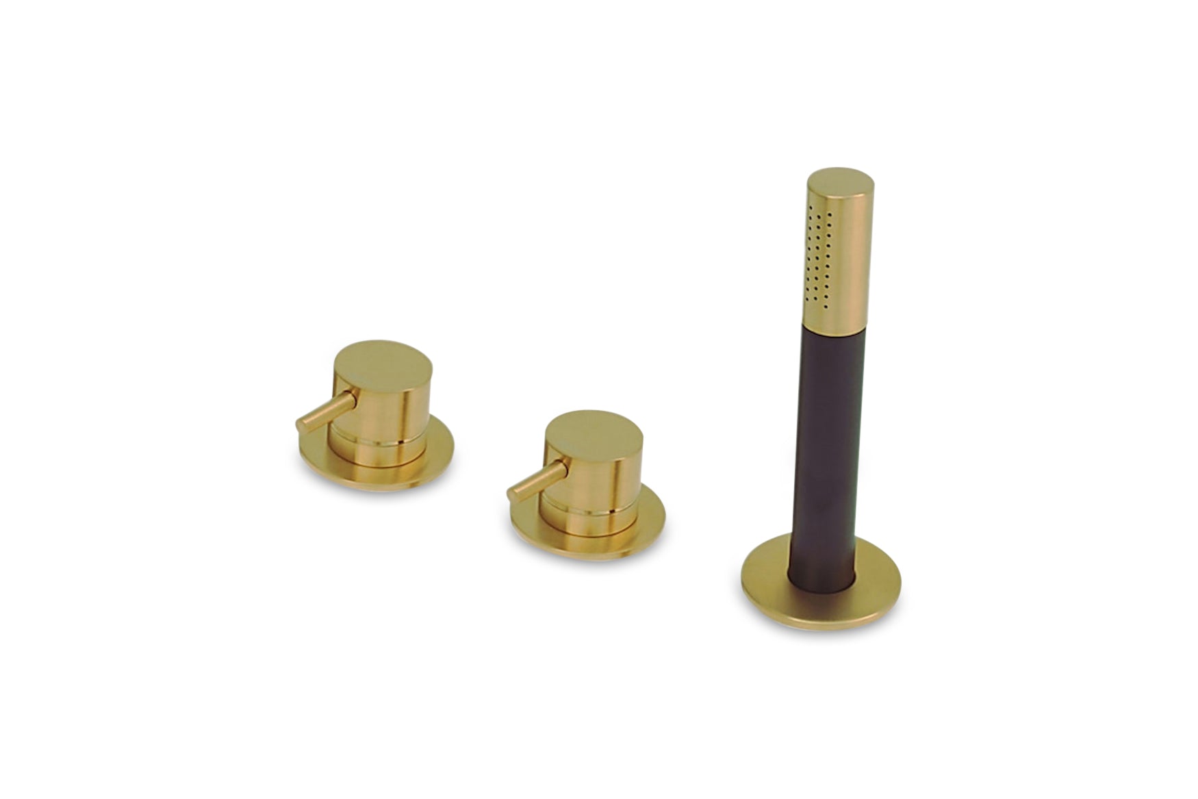Lagoo - Garda - Badrandcombinatie met mengkraan, 2 mengkranen en handdouche (staaf) - Geborsteld Messing PVD - G3212BB