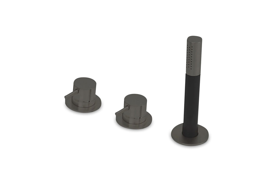 Lagoo - Garda - Badrandcombinatie met mengkraan, 2 mengkranen en handdouche (staaf) - Geborsteld Gun Metal PVD - G3212GM