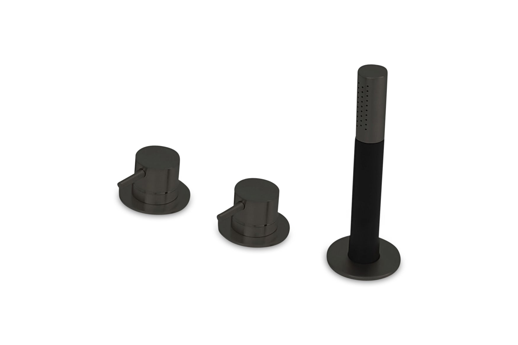 Lagoo - Garda - Badrandcombinatie met mengkraan, 2 mengkranen en handdouche (staaf) - Mat Zwart - G3212MB