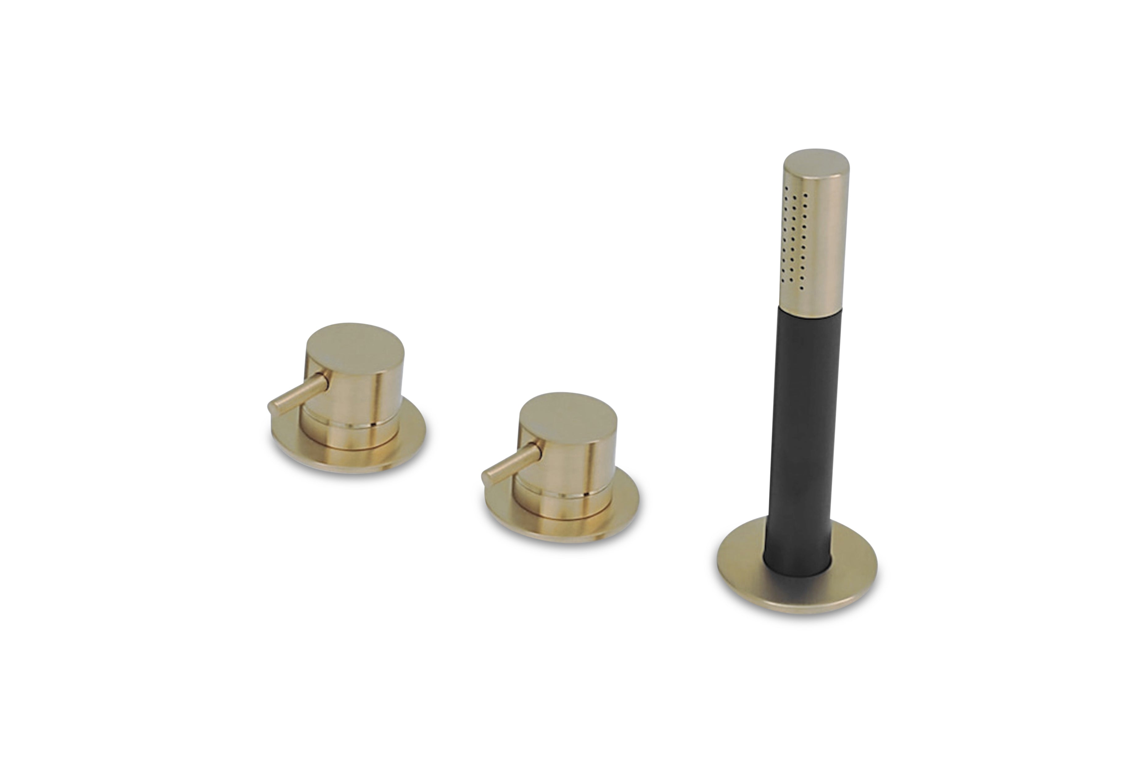 Lagoo - Garda - Badrandcombinatie met mengkraan, 2 mengkranen en handdouche (staaf) - Geborsteld Messing PVD - G3212PG
