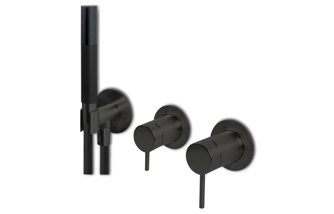 Lagoo - Garda - Inbouw douche-/badmengkraan met 2-weg omstel (afbouwdeel) en handdouche - Mat Zwart - G3218MB