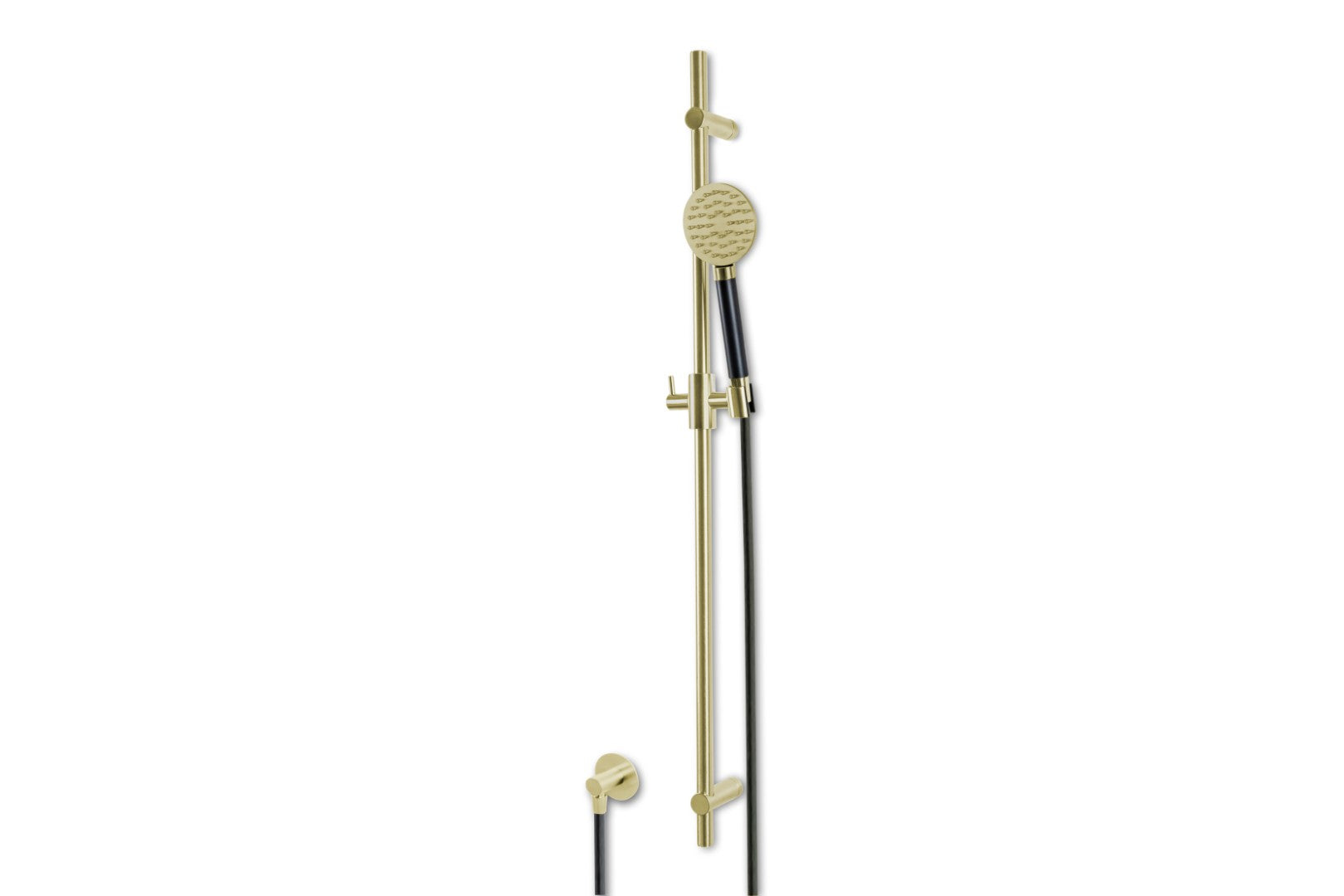 Lagoo - Garda - Glijstang (messing)  met wanduitlaat, handdouche (rond) en doucheslang - Geborsteld Champagne PVD - G5212PG