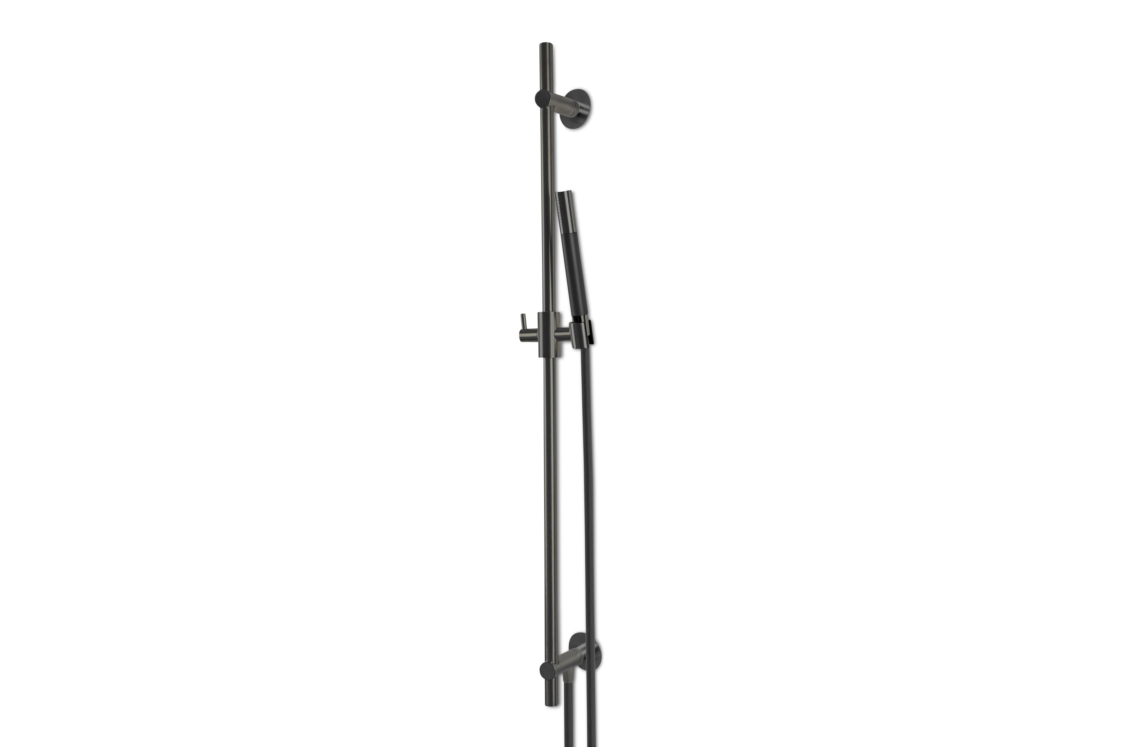 Lagoo - Garda - Glijstang (messing) met geïntegreerde wateruitlaat en handdouche (staaf)  - Geborsteld Gun Metal PVD - G5220GM