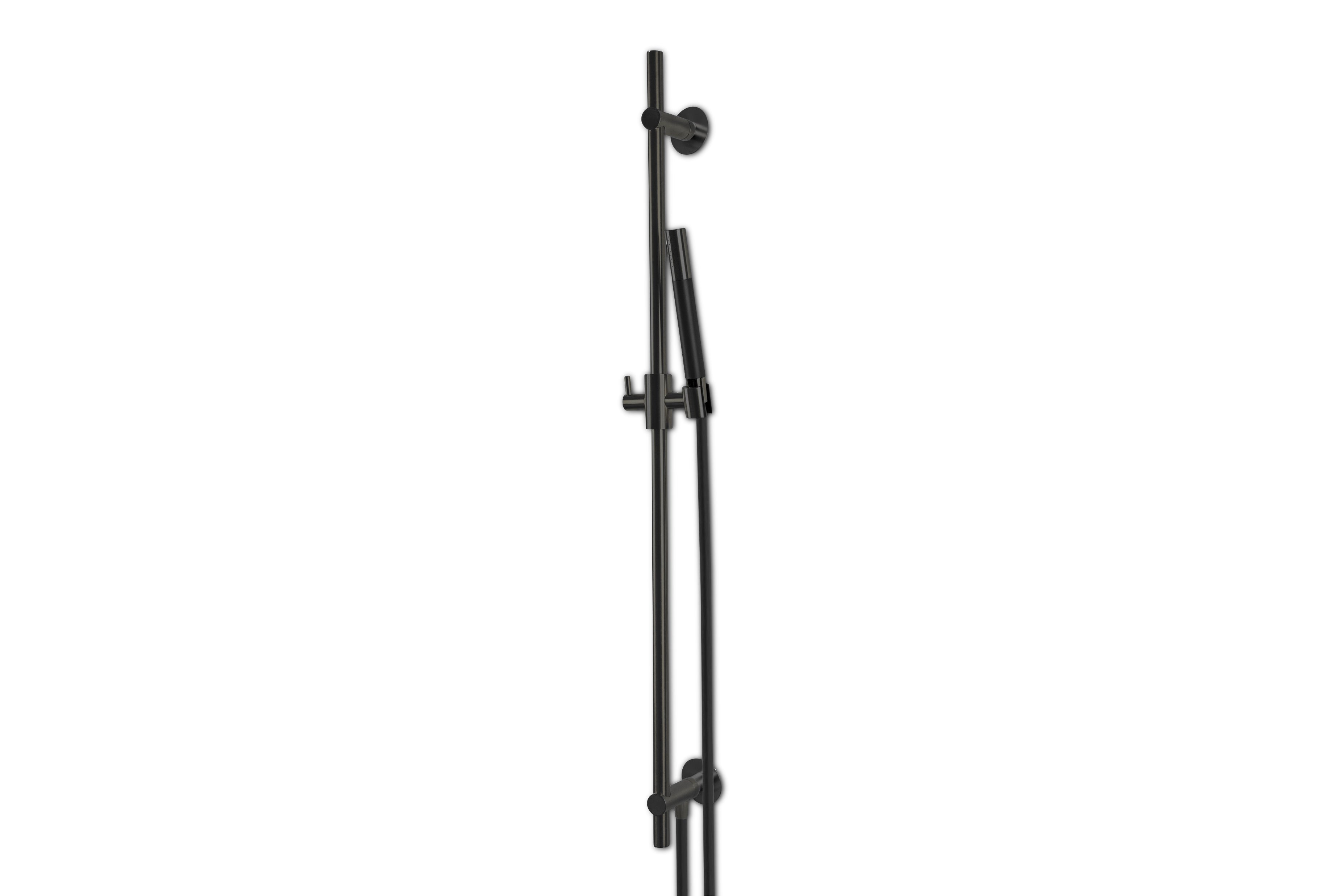 Lagoo - Garda - Glijstang (messing) met geïntegreerde wateruitlaat en handdouche (staaf)  - Mat Zwart - G5220MB