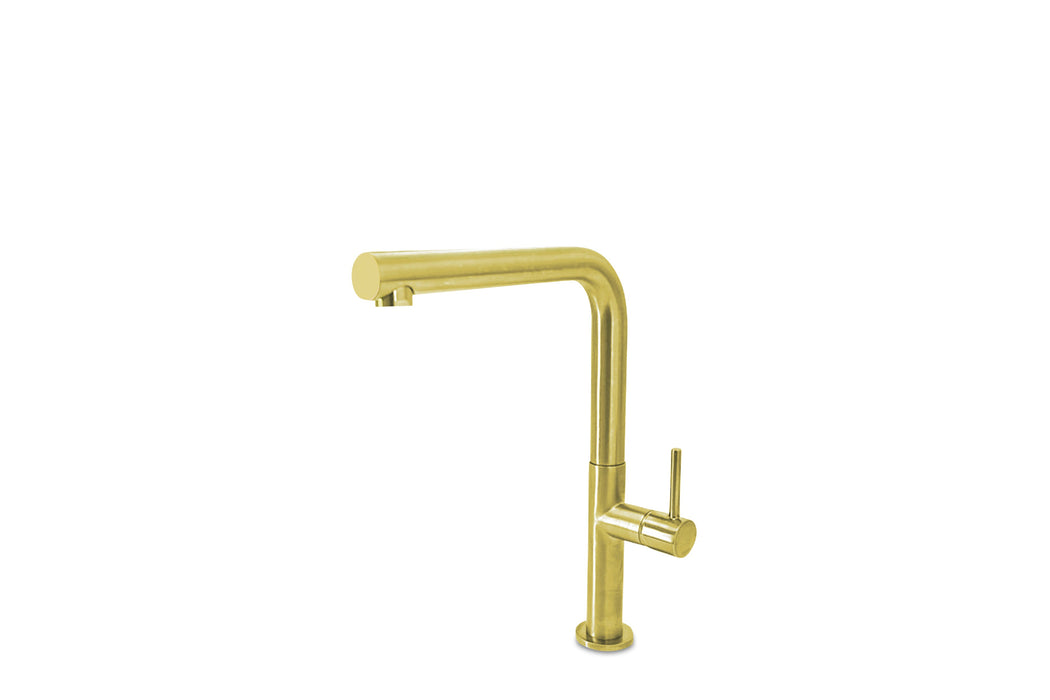 Lagoo - Garda - Keukenmengkraan met draaibare uitloop (recht) - Geborsteld Messing PVD - G7002BB