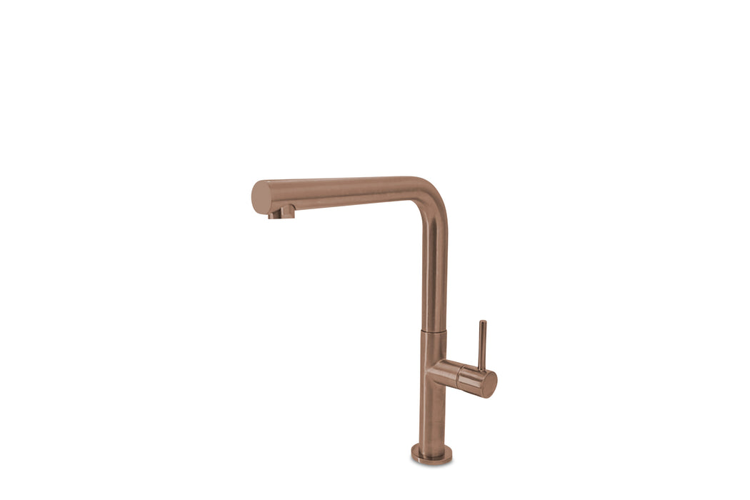 Lagoo - Garda - Keukenmengkraan met draaibare uitloop (recht) - Geborsteld Koper PVD - G7002BK