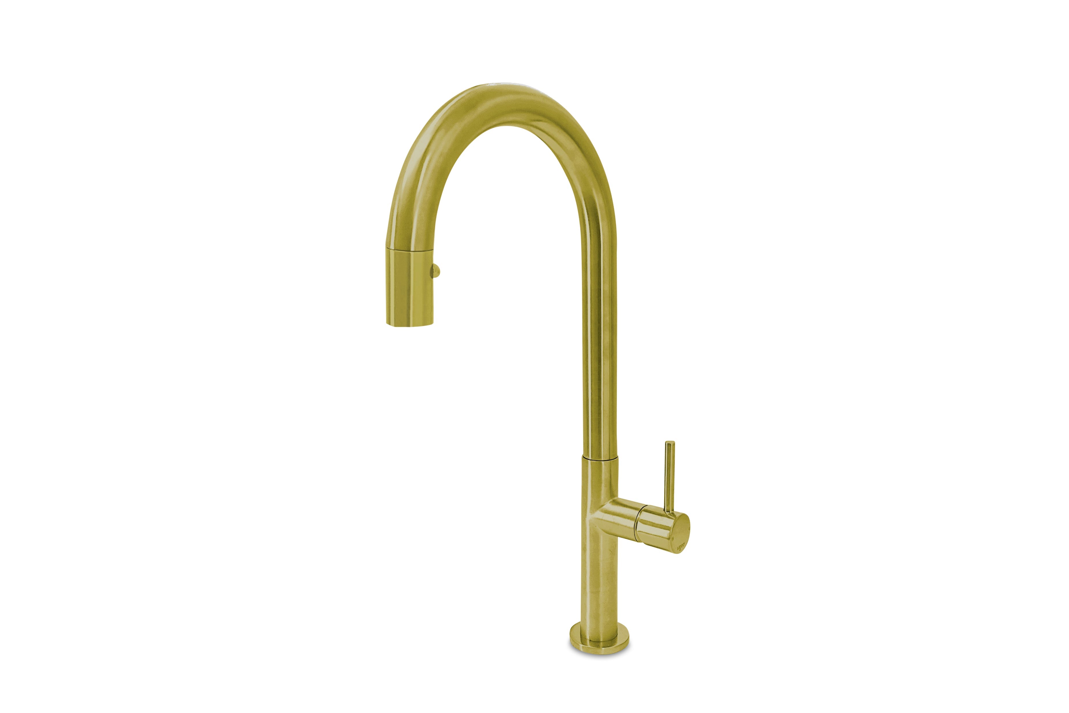 Lagoo - Garda - Keukenmengkraan met draaibare uitloop (rond) en uitneembare handdouche - Geborsteld Messing PVD - G7004BB