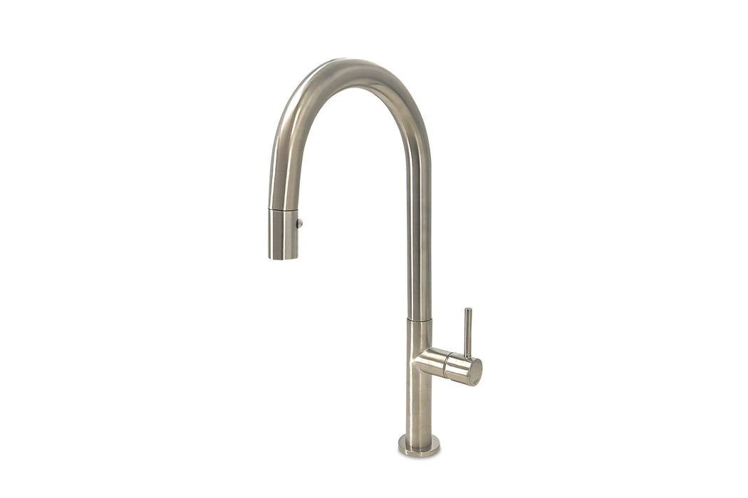 Lagoo - Garda - Keukenmengkraan met draaibare uitloop (rond) en uitneembare handdouche - Geborsteld Nikkel - G7004BN