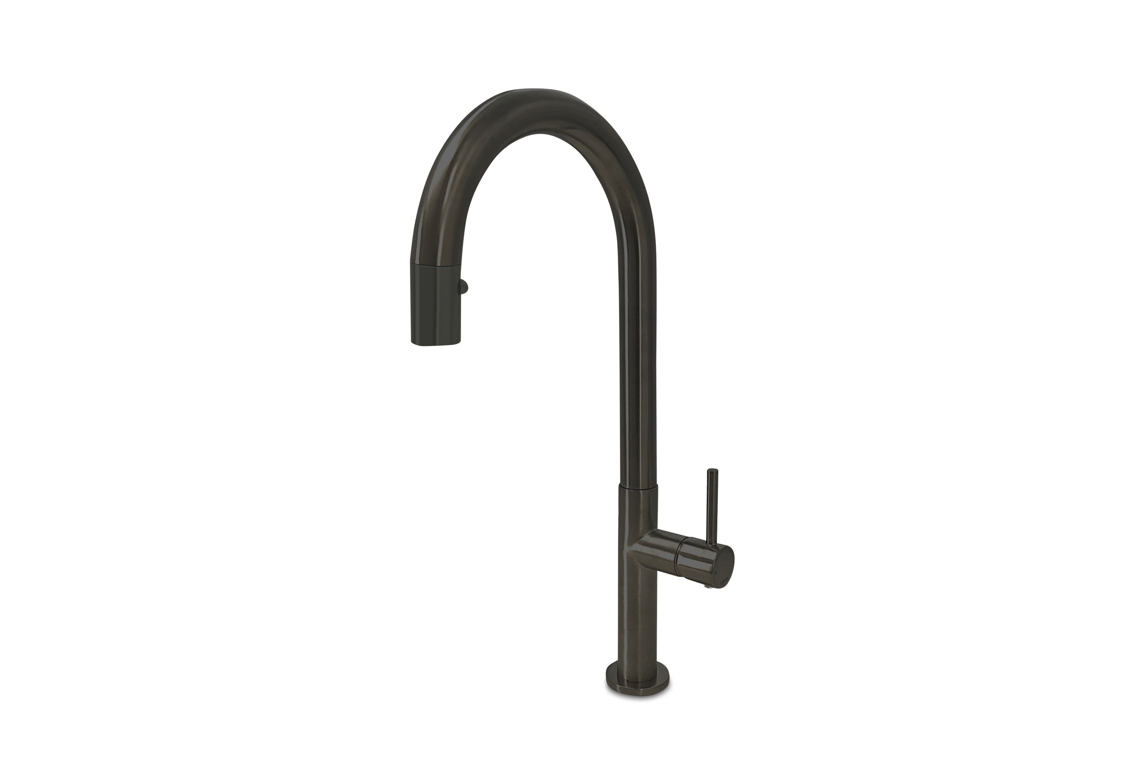 Lagoo - Garda - Keukenmengkraan met draaibare uitloop (rond) en uitneembare handdouche - Mat Zwart - G7004MB