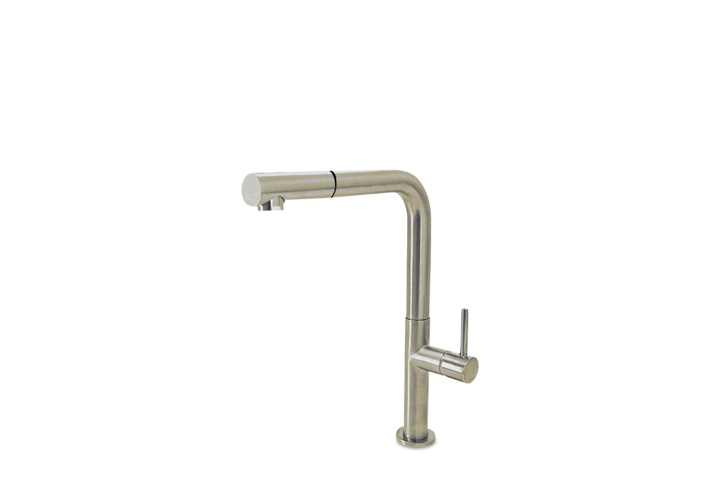 Lagoo - Garda - Keukenmengkraan met draaibare uitloop (recht) en uitneembare handdouche - Geborsteld Nikkel - G7006BN