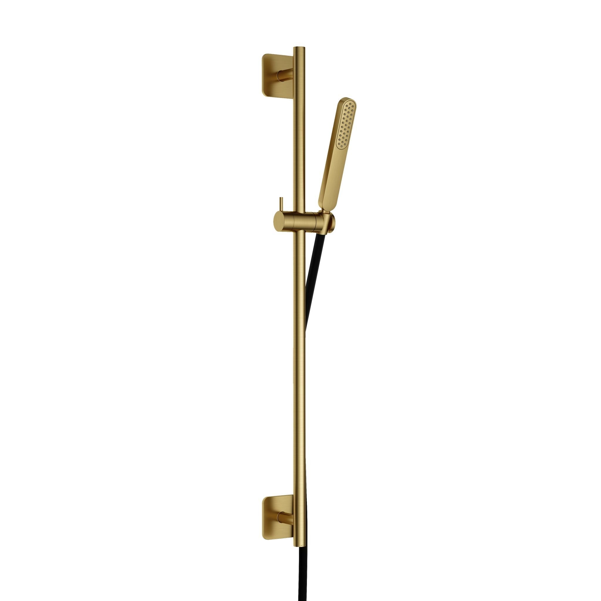 Hotbath Gal GL309 verstelbare glijstang 100 cm met doucheslang en handdouche - Geborsteld Messing PVD