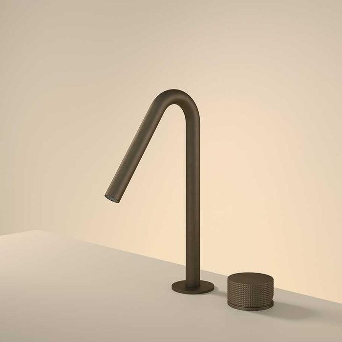 Hotbath Guy Diamond GY023D 2-gats wastafelkraan met draaibare uitloop - Geborsteld Nikkel