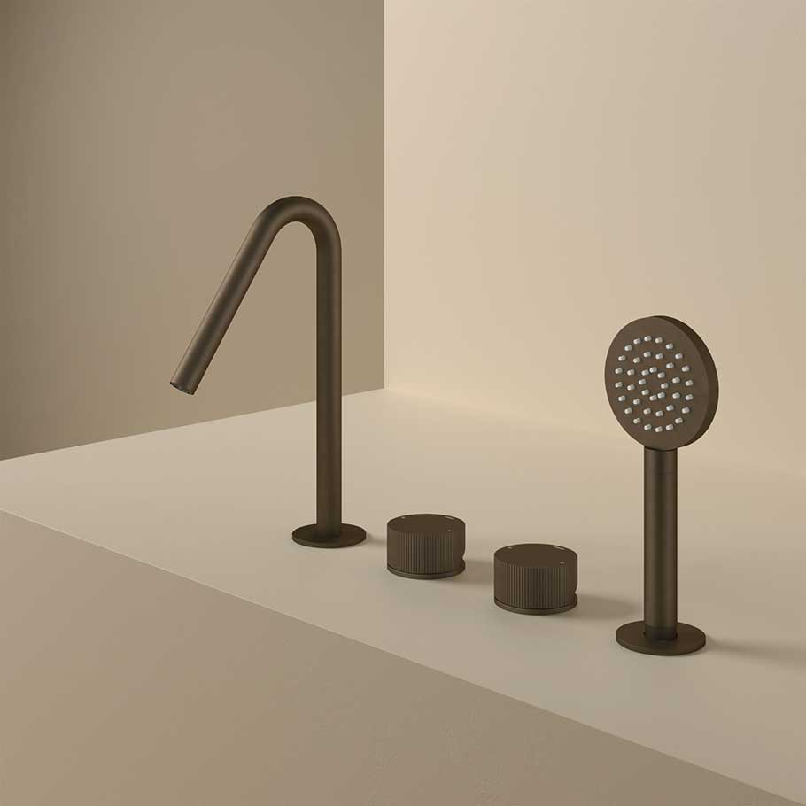 Hotbath Guy Row GY073R 4-gats badrandcombinatie met uitloop - Tuscan Bronze