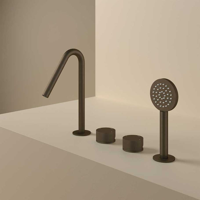 Hotbath Guy Row GY073R 4-gats badrandcombinatie met uitloop - Geborsteld Nikkel