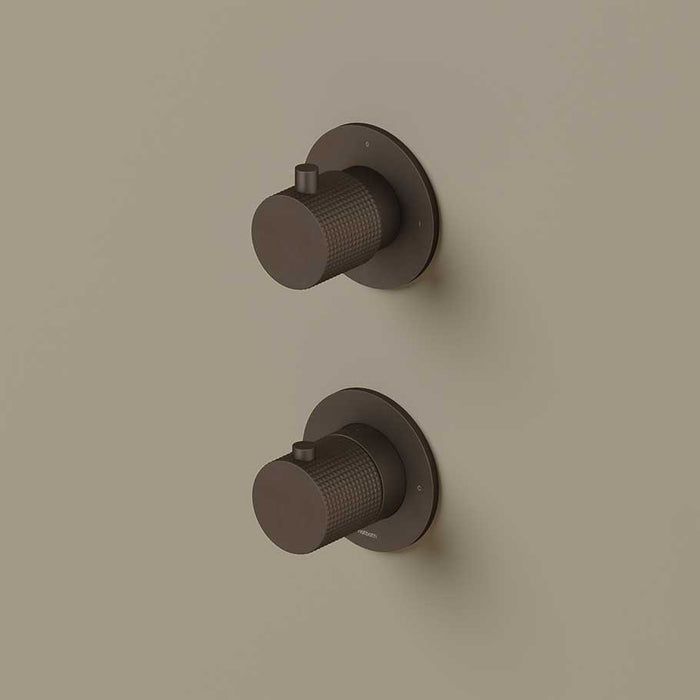 Hotbath Guy Diamond GY7009DEXT afbouwdeel voor inbouwthermostaat 2-weg stop-omstel - Geborsteld Messing PVD