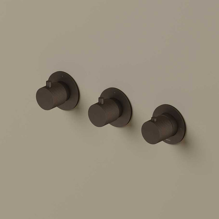 Hotbath Guy Diamond GY7067DEXT afbouwdeel voor inbouwthermostaat met 2 stopkranen - Tuscan Bronze