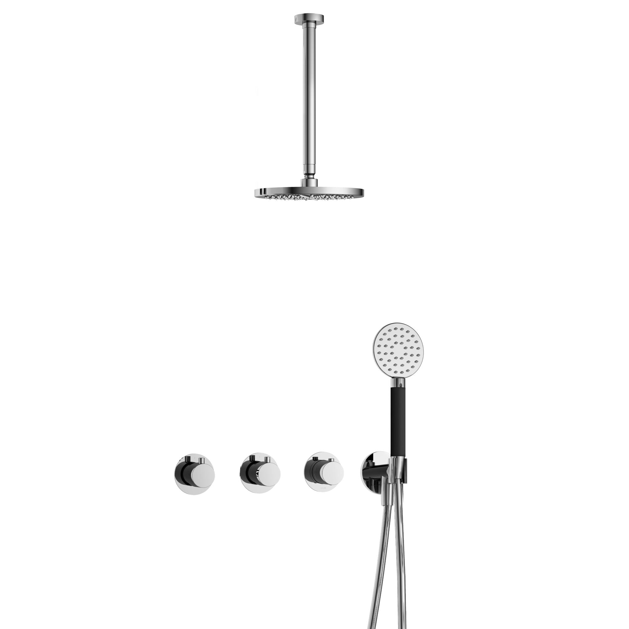 Hotbath Cobber IBS70 inbouw doucheset - ronde handdouche - 20cm hoofddouche - 30cm plafondbuis - wandhouder - Chroom