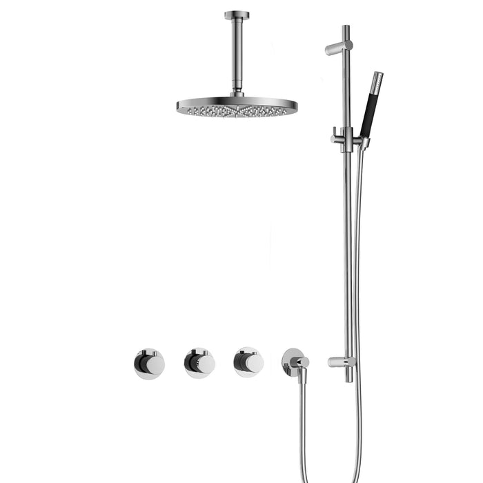 Hotbath Cobber IBS70 inbouw doucheset - staafhanddouche - 30cm hoofddouche - 15cm plafondbuis - glijstang - Chroom