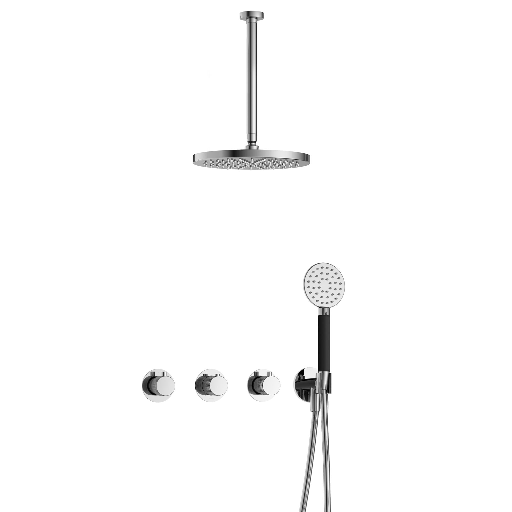 Hotbath Cobber X IBSX70 inbouw doucheset - ronde handdouche - 30cm hoofddouche - 30cm plafondbuis - wandhouder - Chroom