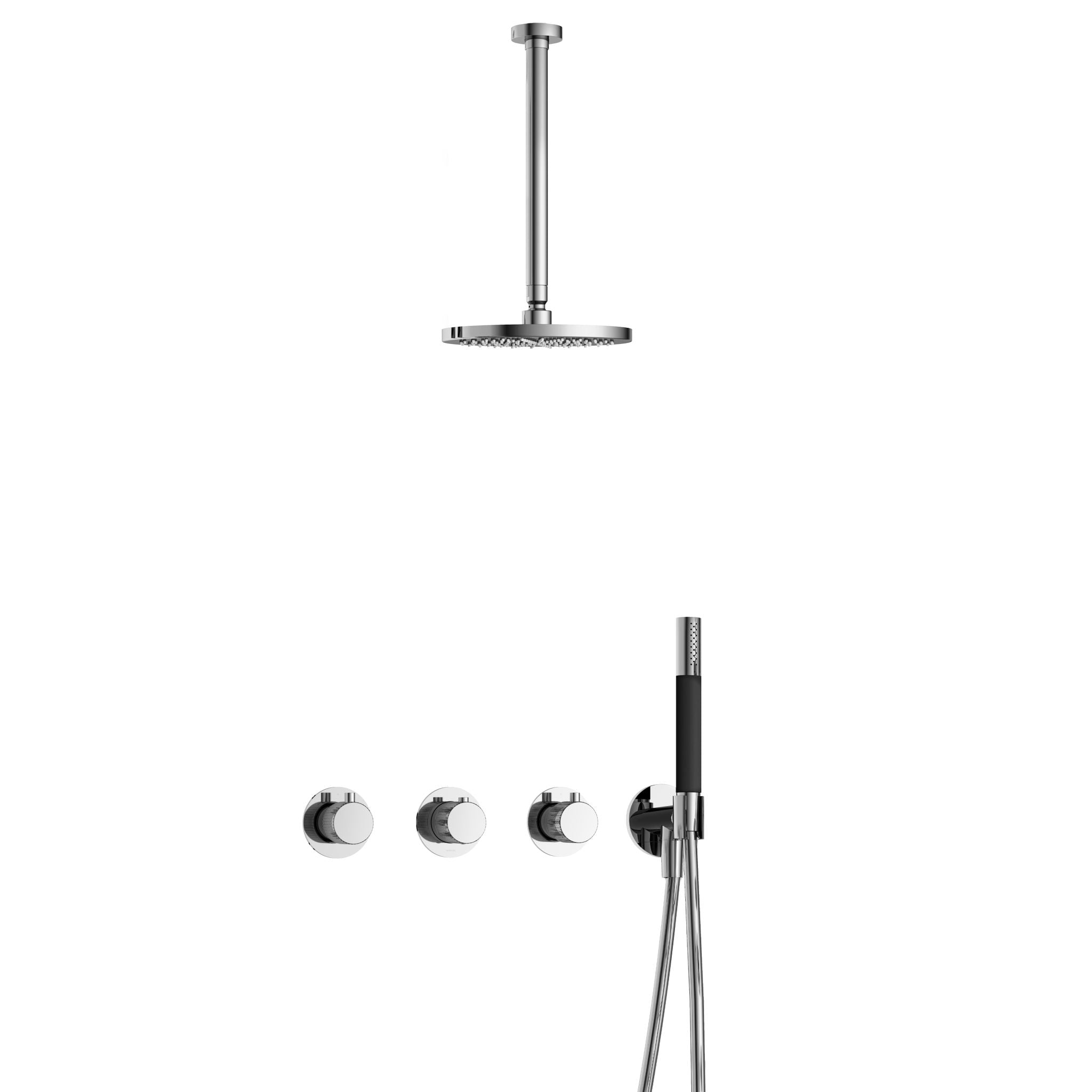 Hotbath Cobber X IBSX70 inbouw doucheset - staafhanddouche - 20cm hoofddouche - 30cm plafondbuis - wandhouder - Chroom