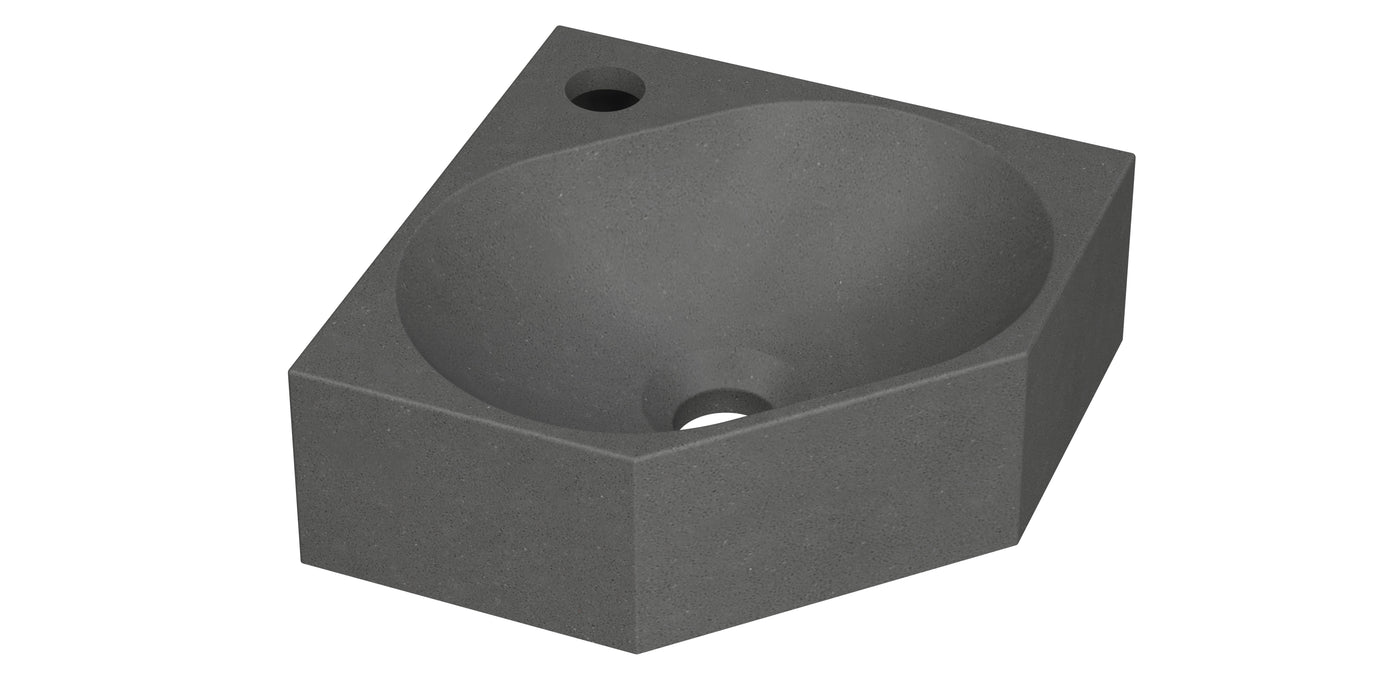 Ink Matrix hoekfontein 27x27cm - Kraangat - Quartz grijs - 3404342