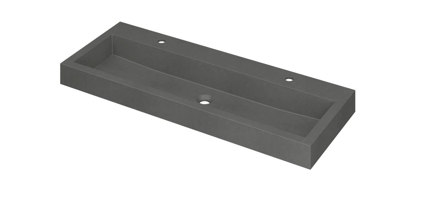 Ink Momento meubelwastafel 120x45cm - 2 kraangaten - Quartz grijs - 3421142