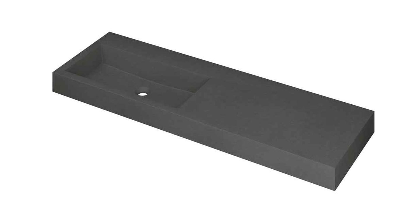 Ink Momento meubelwastafel links 140x45cm - zonder kraangat - Quartz grijs - 3421155