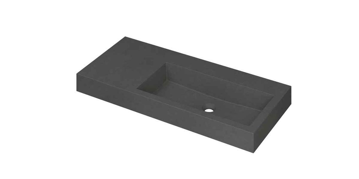 Ink Momento meubelwastafel rechts 100x45cm - zonder kraangat - Quartz grijs - 3421138