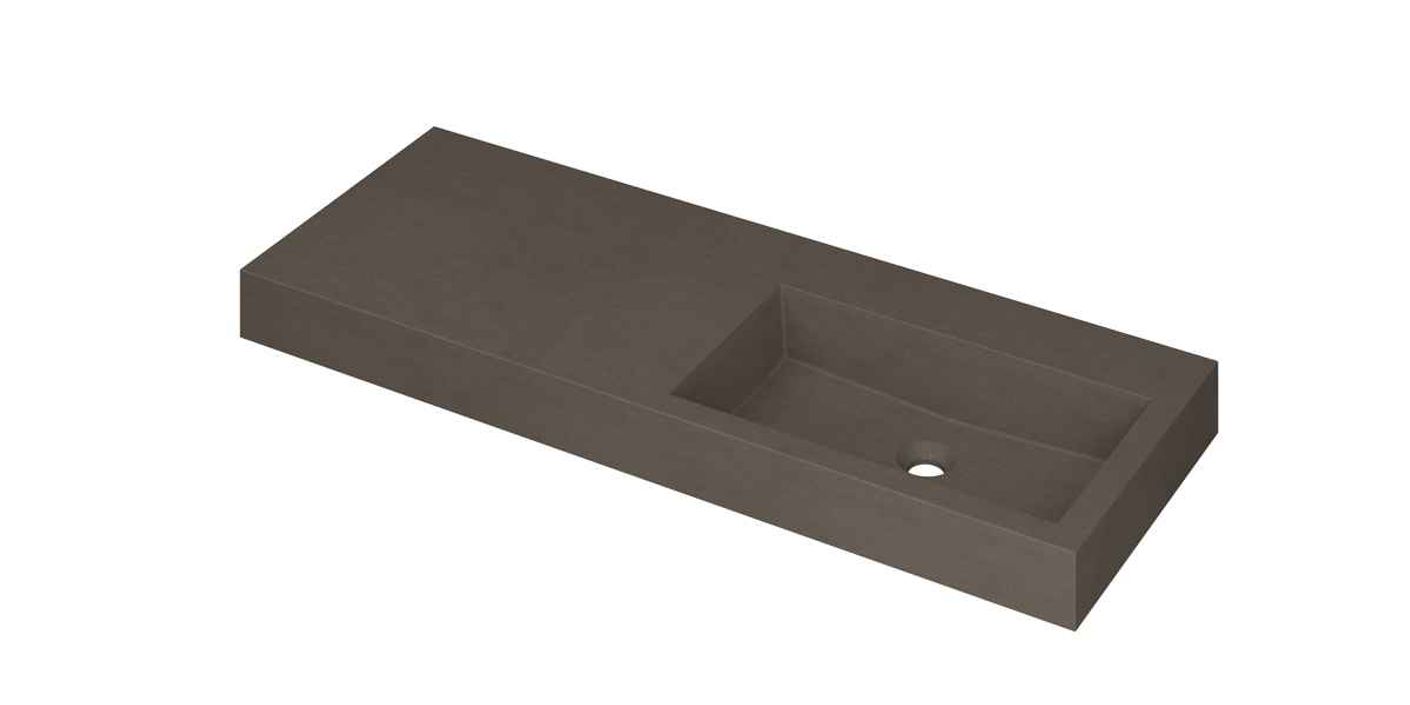 Ink Momento meubelwastafel rechts 120x45cm - zonder kraangat - Quartz Beton - 3421421