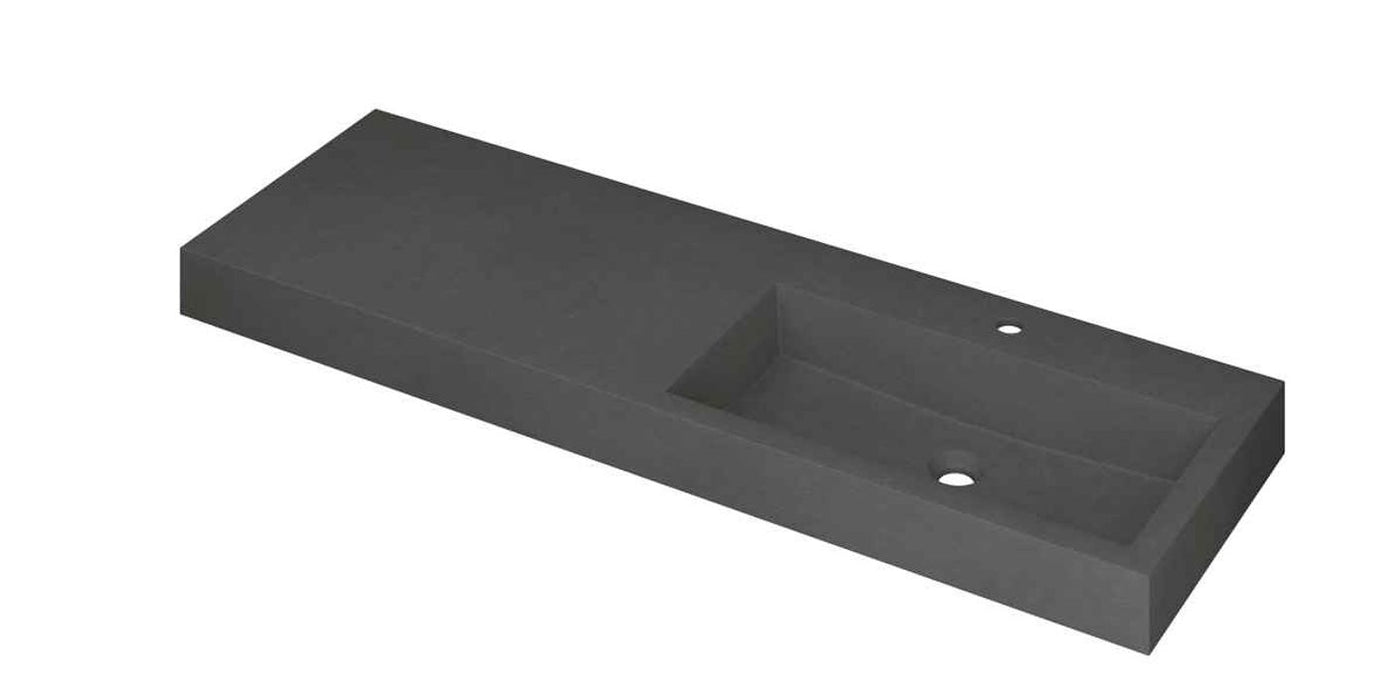 Ink Momento meubelwastafel rechts 140x45cm - 1 kraangat - Quartz grijs - 3421159