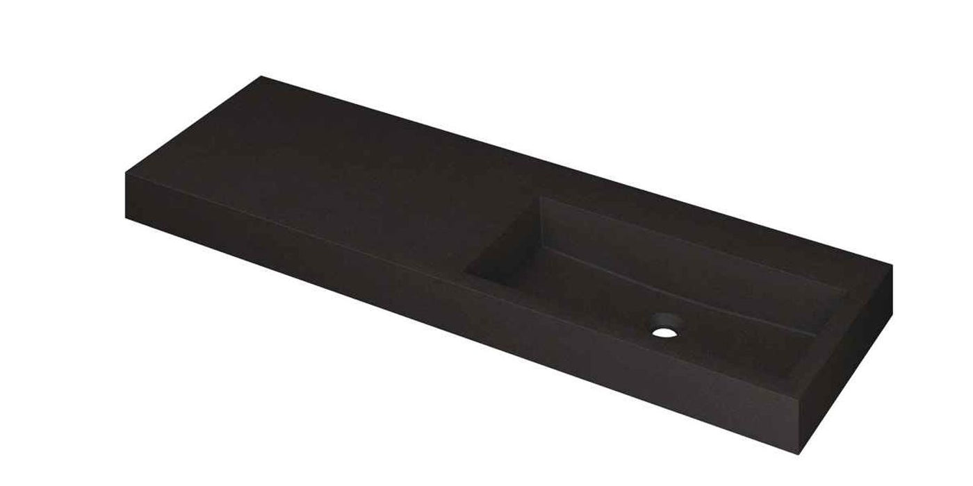 Ink Momento meubelwastafel rechts 140x45cm - zonder kraangaten - Quartz zwart - 3421258