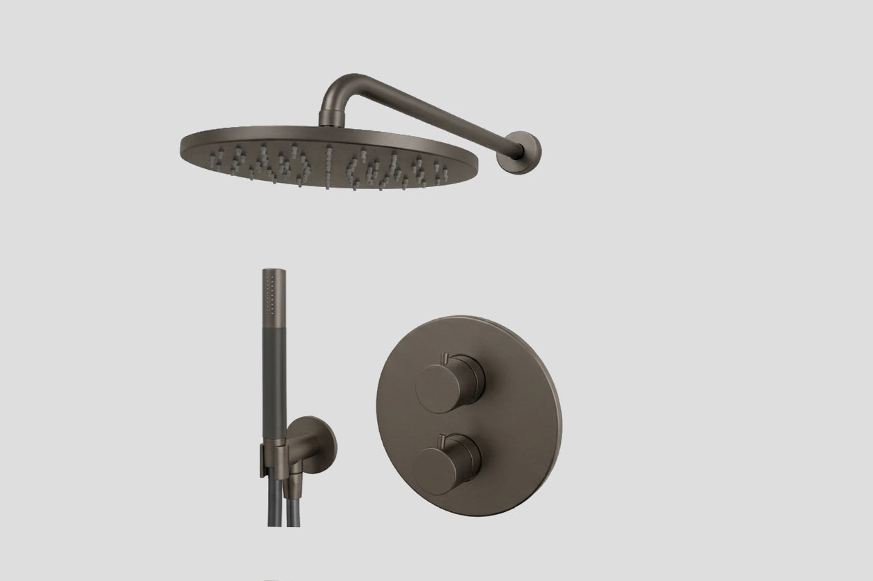 Lagoo - Garda - Lagoo Voordeel Set: thermostatische douche set met 2-weg stop/omstel - Tuscany - LVS1TC