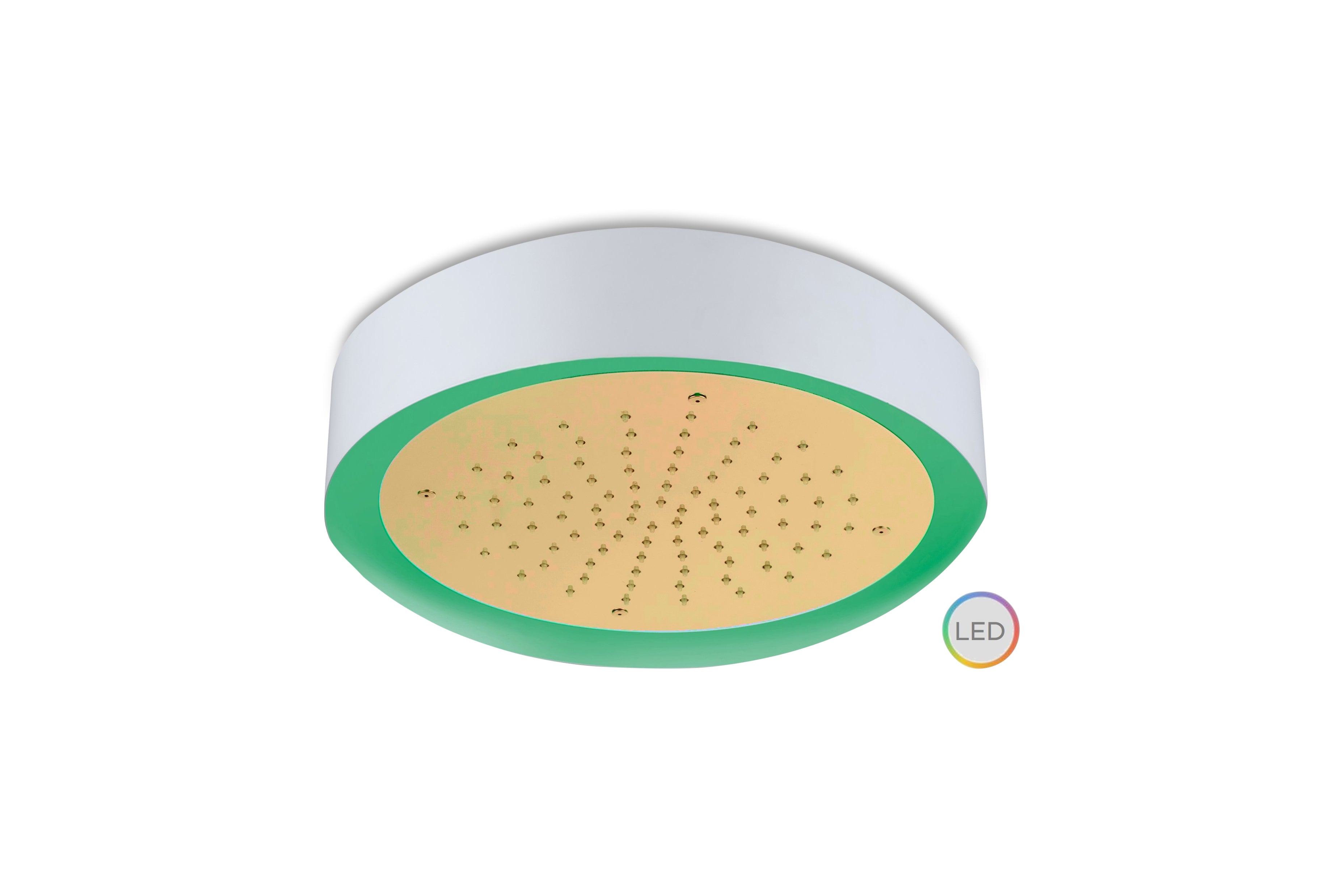 Lagoo - Nesso - Hoofddouche 'Light Ring' (Ø200) met multi color LED, incl. afstandsbediening - Geborsteld Messing PVD - N8170BB