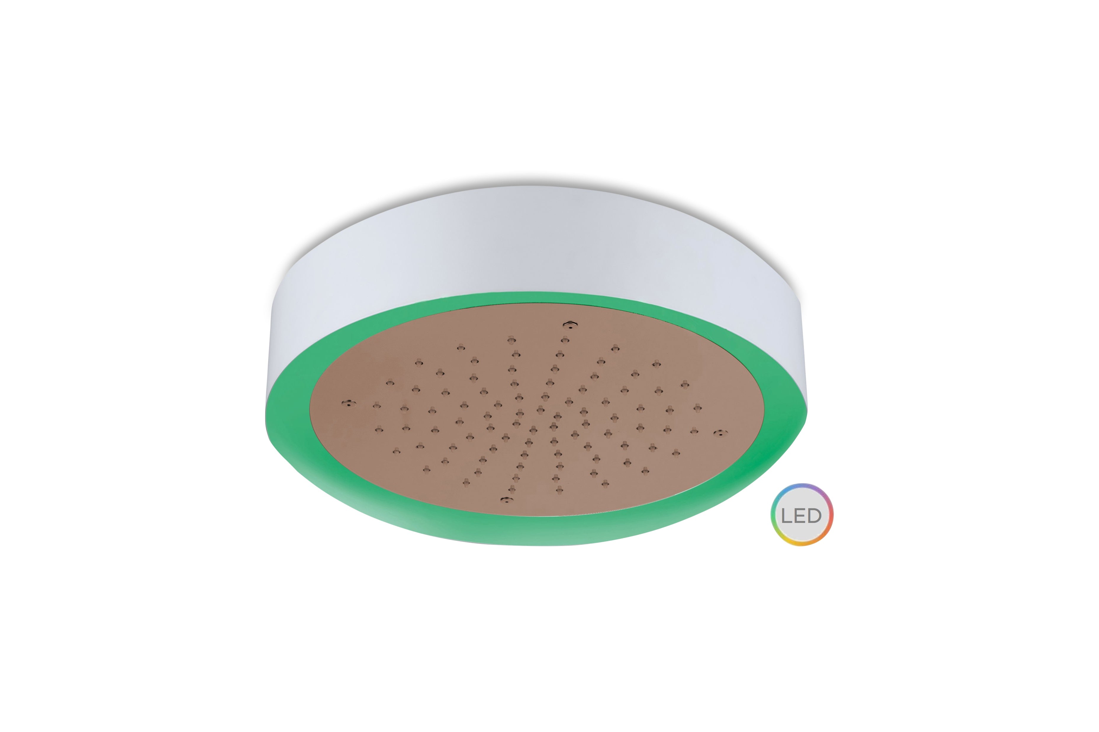 Lagoo - Nesso - Hoofddouche 'Light Ring' (Ø200) met multi color LED, incl. afstandsbediening - Geborsteld Koper PVD - N8170BK