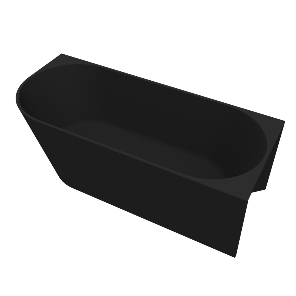 Arcqua - Pinto back to wall ligbad 180x80 mat zwart rechts