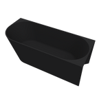 Arcqua - Pinto back to wall ligbad 180x80 mat zwart rechts