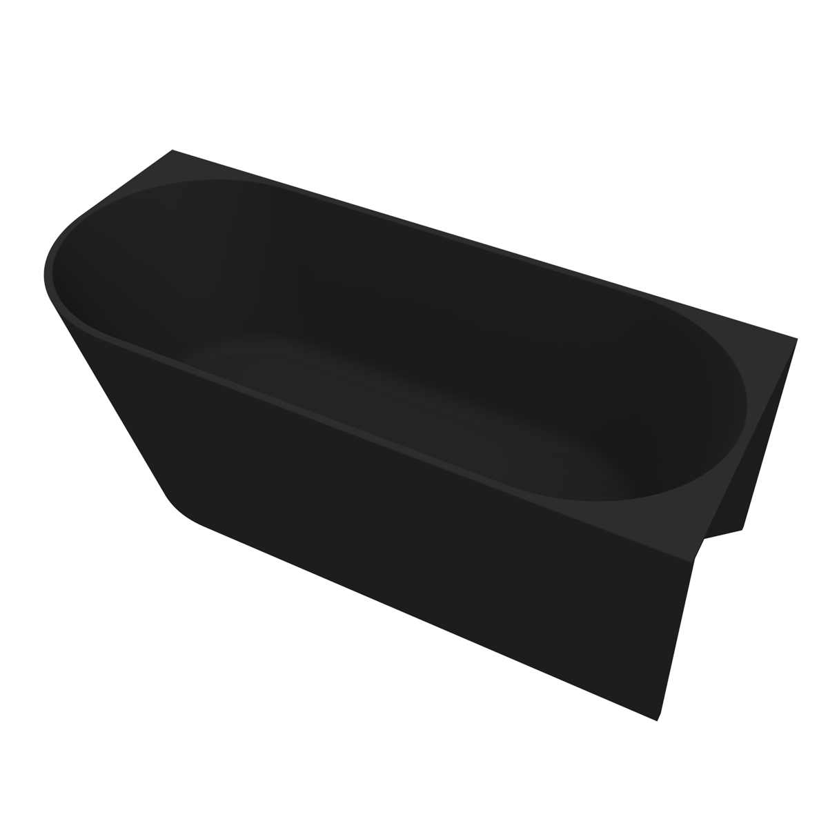 Arcqua - Pinto back to wall ligbad 180x80 mat zwart rechts